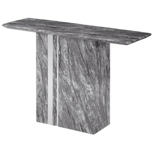 Valeria Luxurious Marble Foil Console Hall Table - Grey