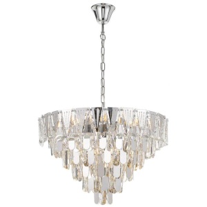 Valerie Contemporary Pendant Hanging Lamp Light Stainless Steel Crystal Chrome Clear