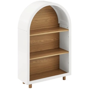 Van Arched 3-Tier Bookcase Display Shelf Storage Cabinet White