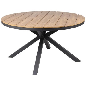 Vanesa 1.4m Round Charcoal Outdoor Dining Table - Natural by Interior Secrets - AfterPay Available