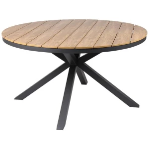 Vanesa 1.4m Round Charcoal Outdoor Dining Table - Natural by Interior Secrets - AfterPay Available