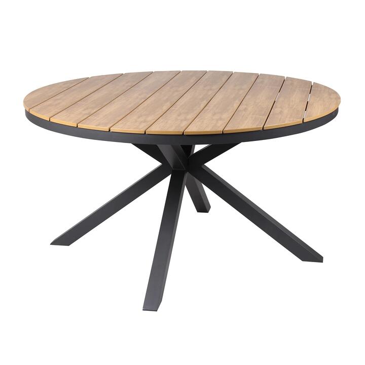 Vanesa 1.4m Round Charcoal Outdoor Dining Table - Natural by Interior Secrets - AfterPay Available