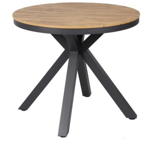 Vanesa 90cm Round Charcoal Outdoor Dining Table - Natural by Interior Secrets - AfterPay Available