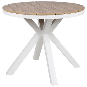 Vanesa 90cm Round Sand White Outdoor Dining Table - Natural by Interior Secrets - AfterPay Available