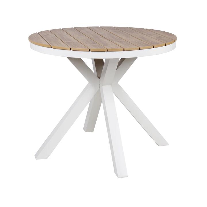 Vanesa 90cm Round Sand White Outdoor Dining Table - Natural by Interior Secrets - AfterPay Available