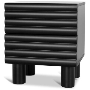 Vasuda 48cm Bedside Table - Matte Black by Interior Secrets - AfterPay Available