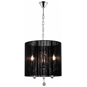 Venice Crystal Chandelier Hanging Pendant Light - Chrome / Black
