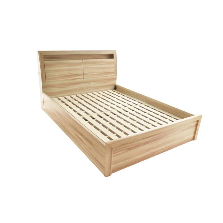 Victoria Bed Frame - Queen Size - Naked Cypress / Antique Oak