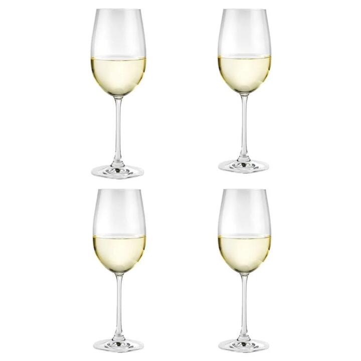 Vina 4 Piece Wine Glass Set Size 440ml in White by Alex Liddy