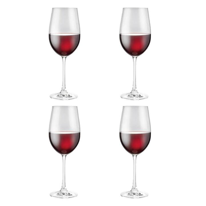 Vina 4 Piece Wine Glass Set Size 530ml in Red by Alex Liddy
