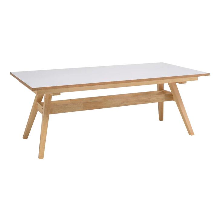 Vinko Rectangular Dining Table 200cm - Solid Timber Frame - White