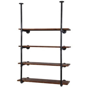 Wall Display Shelves Industrial Bookshelf DIY Pipe Shelf Rustic Brackets