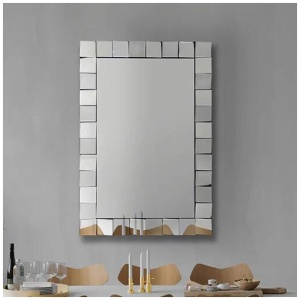 Wall Mirror MDF Silver Mirror Clear Image Rectangular Shape MRR-08