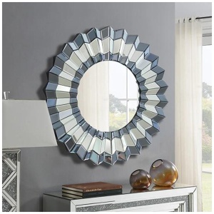 Wall Mirror MDF Smokey Silver And Grey Clear Image MRR-05
