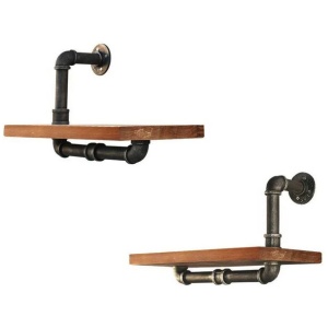 Wall Shelves Rustic Bookshelf Retro Display Shelves Industrial DIY Pipe Shelf Floating Brackets