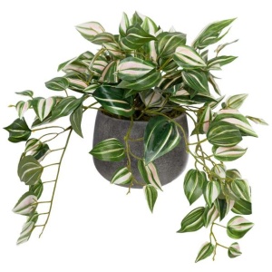 Wandering Jew 32cm Artificial Faux Plant Decorative In Pot Green