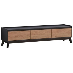 Waylon Lowline TV Stand Entertainment Unit 180cm W/ 2-Doors 1-Drawer - Black/Oak