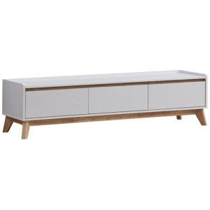Waylon Lowline TV Stand Entertainment Unit 180cm W/ 2-Doors 1-Drawer - White/Oak