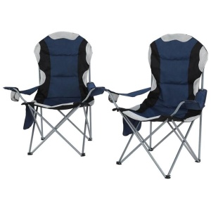 Weisshorn 2X Camping Chairs Folding Arm Chair Portable Camping Garden Fishing