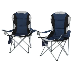 Weisshorn 2X Camping Chairs Folding Arm Chair Portable Camping Garden Fishing