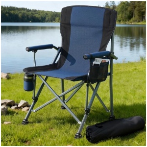 Weisshorn Camping Chair Folding Outdoor Portable Seat Lightweight Beach Picnic Fishing Capacity 120KG Navy Blue