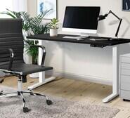 Wendie 140Cm Black & White Electric Standing Desk Black