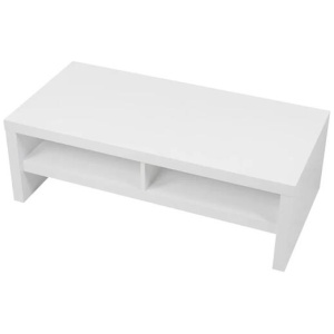 Wendy Wooden Rectangular Coffee Table W/ Open Shelf - High Gloss White