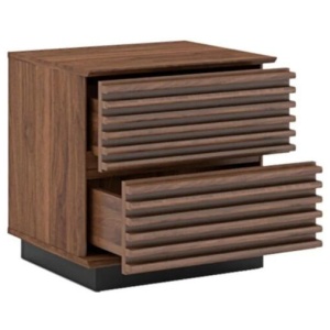 Wesley Wooden Bedside Nightstand SideTable W/ 2-Drawers - Columbia & Black