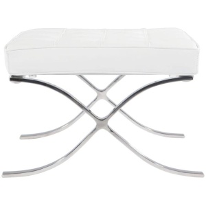 White Barcelona Ottoman - Classic Version - Replica