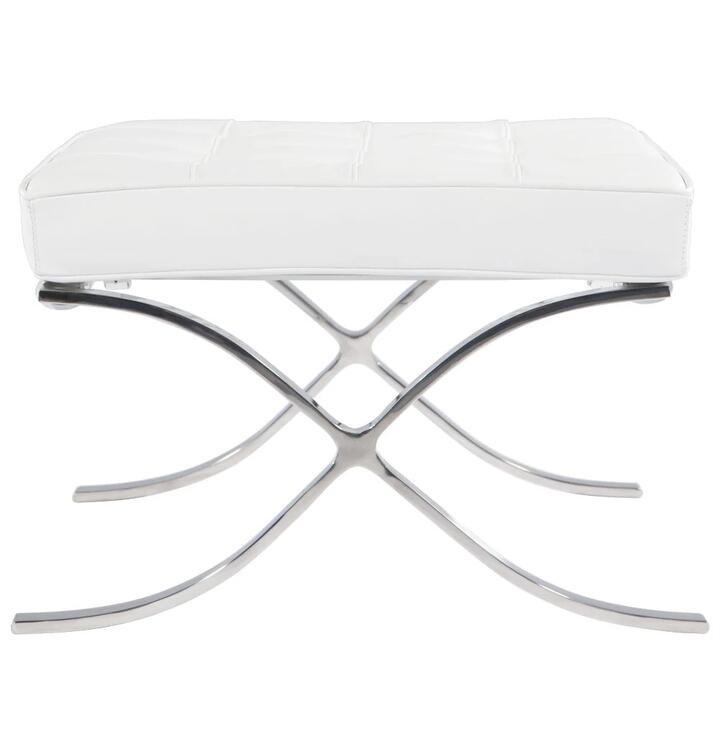 White Barcelona Ottoman - Classic Version - Replica