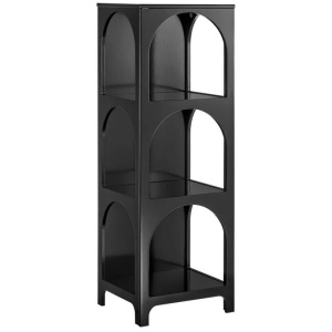 Wilkins Arched Cube 3-Levels Tall Bookcase Display Shelves Black