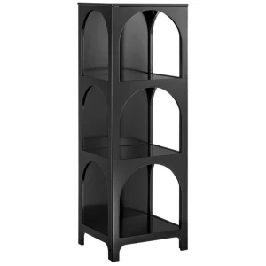 Wilkins Arched Cube 3-Levels Tall Bookcase Display Shelves Black