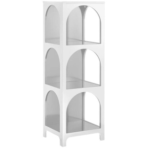 Wilkins Arched Cube 3-Levels Tall Bookcase Display Shelves White