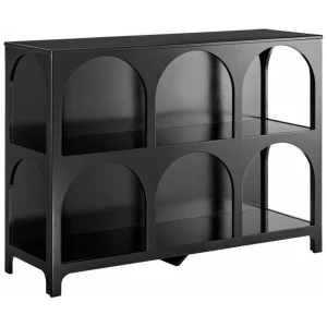 Wilkins Arched Cube 3 X 2 Levels Low Bookcase Display Shelves Black