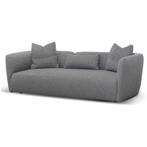 Willian 3 Seater Fabric Sofa - Noble Grey by Interior Secrets - AfterPay Available