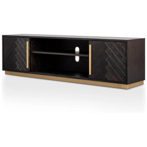 Wilma 1.8m Wooden TV Entertainment Unit - Peppercorn and Brass by Interior Secrets - AfterPay Available