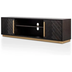 Wilma 1.8m Wooden TV Entertainment Unit - Peppercorn and Brass by Interior Secrets - AfterPay Available
