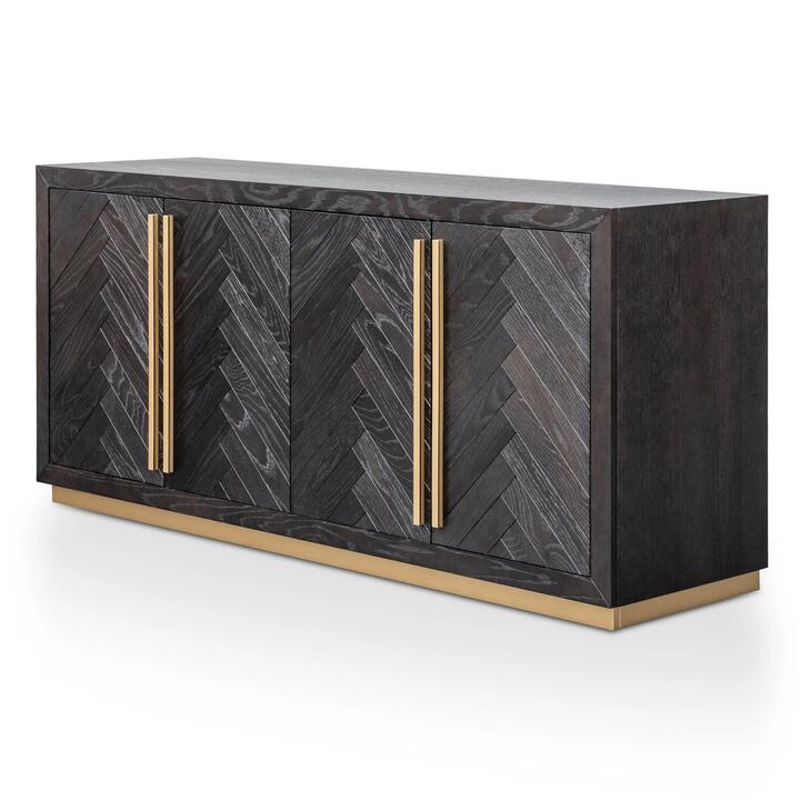 Wilma Wide 180cm Wooden Sideboard - Peppercorn and Brass by Interior Secrets - AfterPay Available