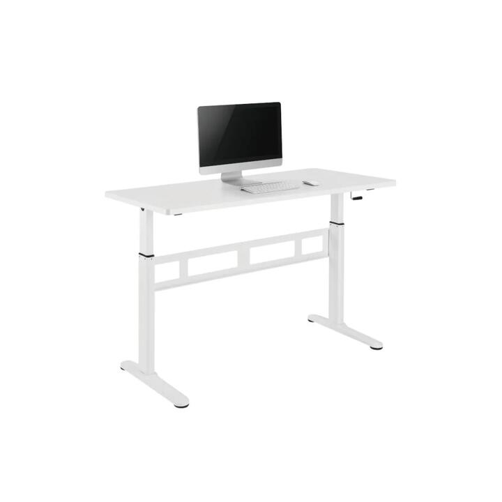 Wind-Up Height Adjustable Sit Stand Computer Work Task Study Office Desk - White