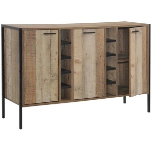 Wine Cabinet with 2 Strorage and open Selves Bar Cabinet Cupboard in Oak Colour