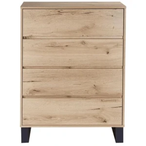 Wooden Chest Of 4-Drawers Tallboy Storage Cabinet - Natural