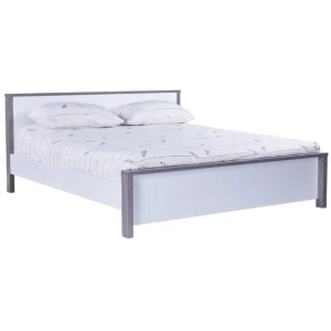 Wooden Double Bed Frame - White / Grey