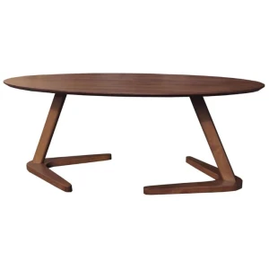 Wooden Oval Wood Coffee Table - Walnut