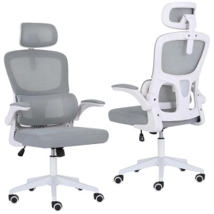 Work Office Chair - Lumber Support, Flip-up Armrest, Adjustable Headrest SITIO - GREY