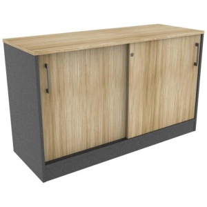 Xavier 2-Door Credenza Sideboard Storage Cabinet 120cm - Oak & Ironstone