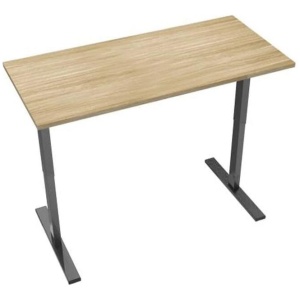 Xavier Sit Stand Electric Height Adjustable Computer Work Office Desk 180cm - Oak & Black