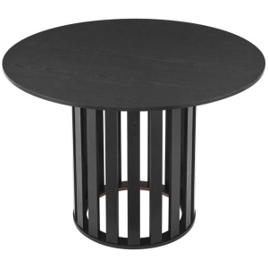 Ximena Round Wooden Kitchen Dining Table 110cm Black