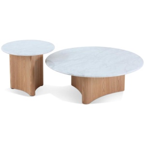 Zafar Nested Marble Coffee Table - Natural by Interior Secrets - AfterPay Available