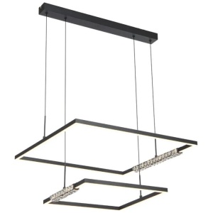 Zafra Contemporary Pendant Hanging Lamp Light Metal Aluminium Crystal Silicon Black Sand