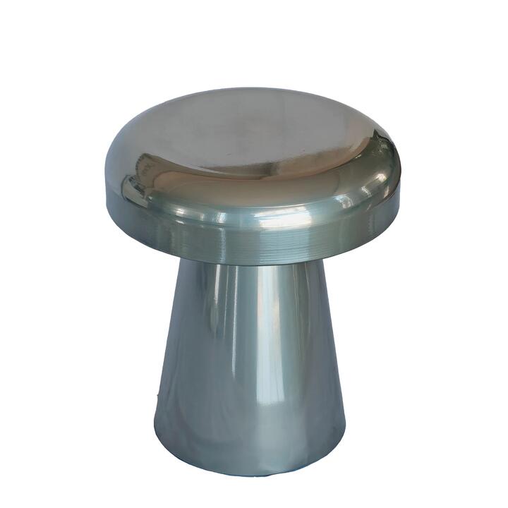 Zavro 40cm Round Side Table - Powder Silver by Interior Secrets - AfterPay Available